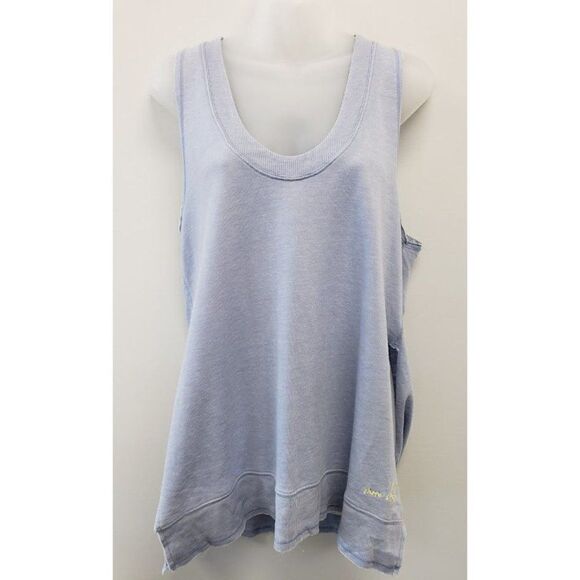 Free‎ People Oversized Tank Top Women's XS Blue Wide-Armholes Relaxed-Fit NEW - Picture 9 of 11